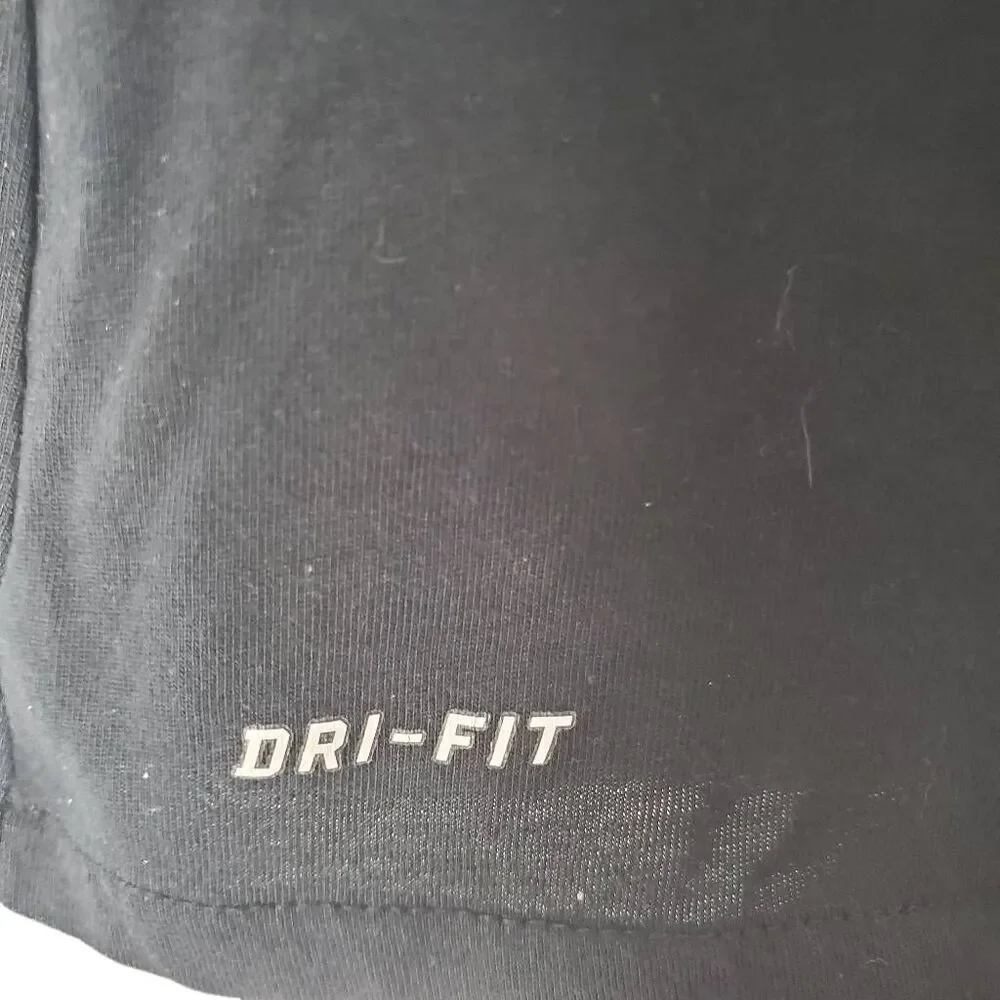 Nike Dri-Fit V-neck Run Dont Hide Short Sleeve Athletic Cut Graphic Tee Black XS